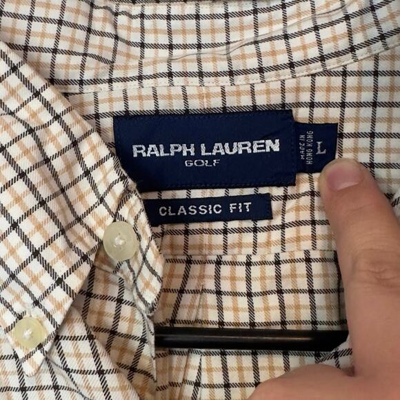 Ralph Lauren Golf Men Checkered Long Sleeve Button Down Shirt Size L Classic Fit - Picture 4 of 10